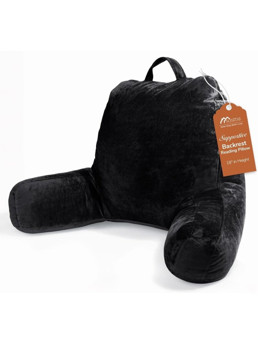 〽️Reading Pillow for Bed Back Pillow for Sitting Up 18" Backrest Cushion Black